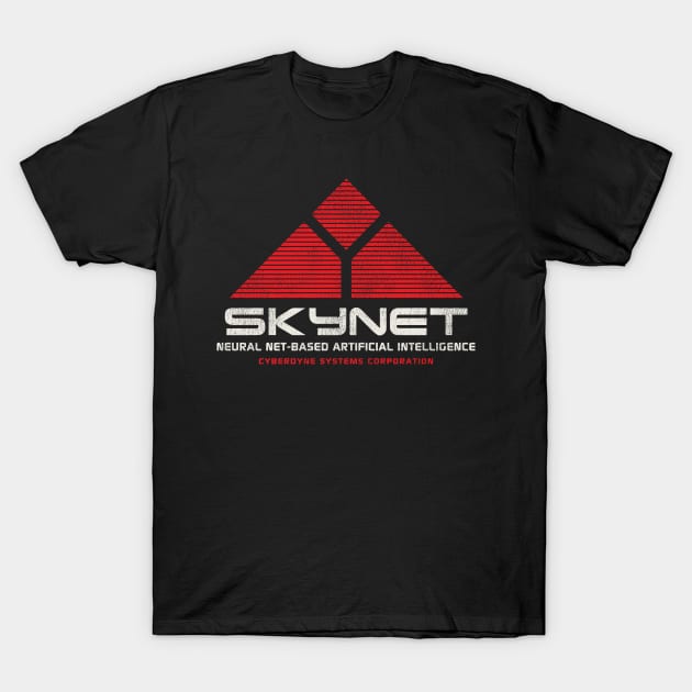 Skynet Logo Worn T-Shirt by Alema Art